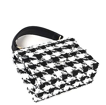 TRENDY HOUNDSTOOTH TWEED CROSSBODY BAG