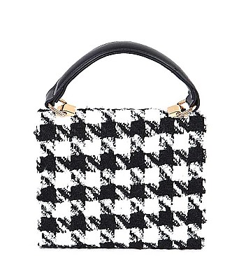 TRENDY HOUNDSTOOTH TWEED CROSSBODY BAG