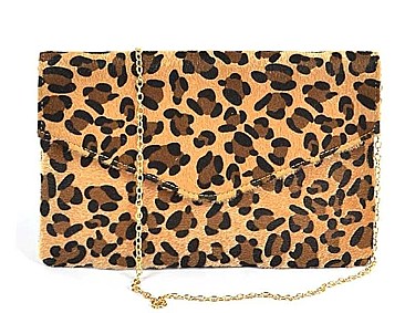 TRENDY LEOPARD PRINT ENVELOPE CLUTCH