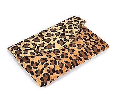 TRENDY LEOPARD PRINT ENVELOPE CLUTCH