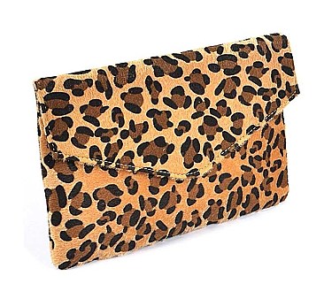 TRENDY LEOPARD PRINT ENVELOPE CLUTCH