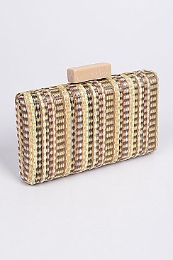 Chain Strap Pvc Straw Body Clutch