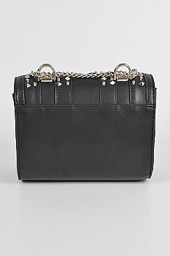 Studded Faux Leather Clutch