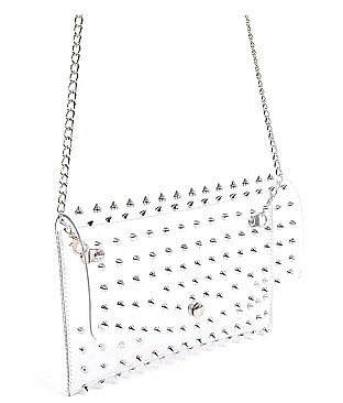 TRANSPARENT MULTI STONED CROSS BODY CLUTCH