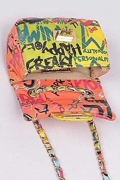 Graffiti Multi Color Mini Cross-Body