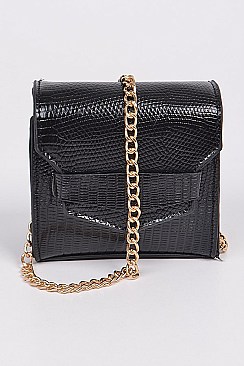 Snake Skin Monotone Mini Clutch