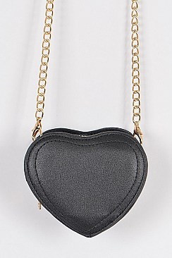 Faux Leather Heart Mini Clutch