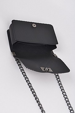 Monotone Jelly Studded Shape Clutch