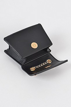 Faux Leather Mini Clutch