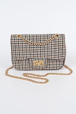 Houndstooth Tweed Clutch