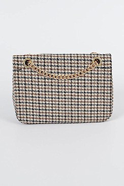 Houndstooth Tweed Clutch