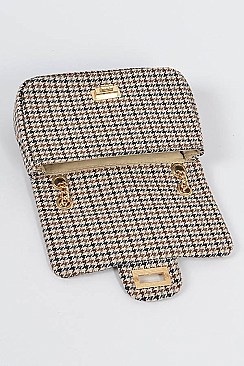 Houndstooth Tweed Clutch