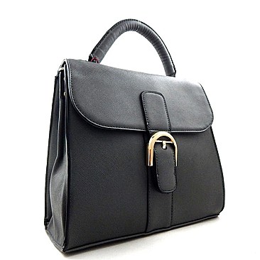 Flap Top Satchel With Buckle