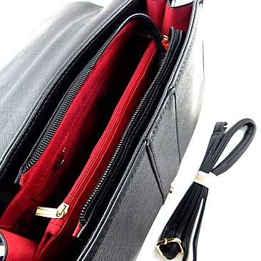 Flap Top Satchel With Buckle