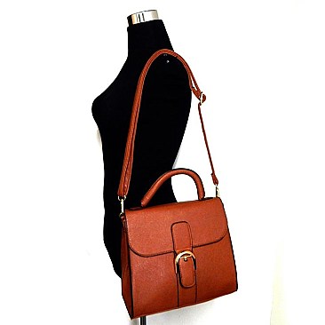 Flap Top Satchel With Buckle