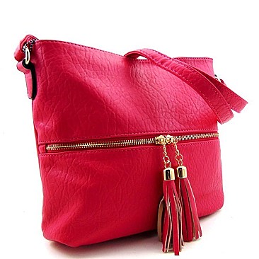 Soft Touch Tassel Zipper Cross Body