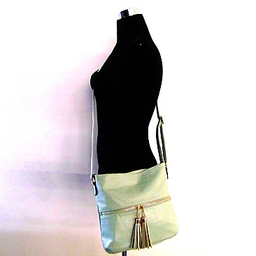 Soft Touch Tassel Zipper Cross Body