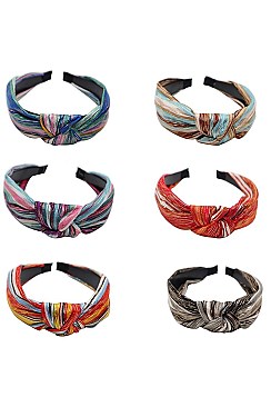 Pack of 12 Assorted Color African Print Headband
