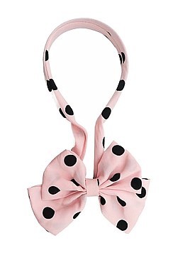 PACK OF 12 TRENDY ASSORTED POLKA DOT HEADBAND WITH BOW
