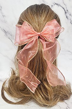 PACK OF 12 Silky Hair Bow Clips