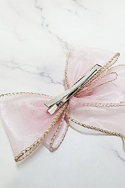 PACK OF 12 Silky Hair Bow Clips