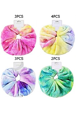 Pack of 12 (pieces) Trendy Soft Fleece Scrunchies