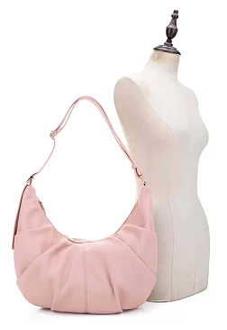 Ruched Crescent Large Size Hobo Shoulder Bag