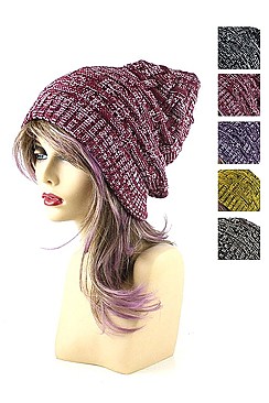 Pack of (12 pieces) ASSORTED COLOR KNITTED BEANIES FM-HT4060