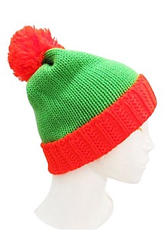 Pack of 12 Lovely Assorted Neon Color Beanie With Pom Pom