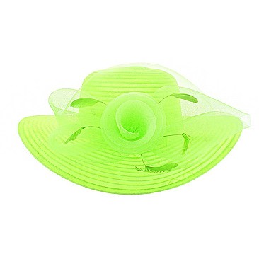 LADY SHERR BRAID HAT W/ ROSE CENTER