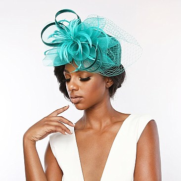 Pillbox Hat With Mesh and feather Netting
