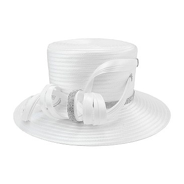 SATIN BRAID HAT With BIG LOOPY WITH STONES