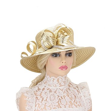 STONE TRIM BOW BRAID HAT