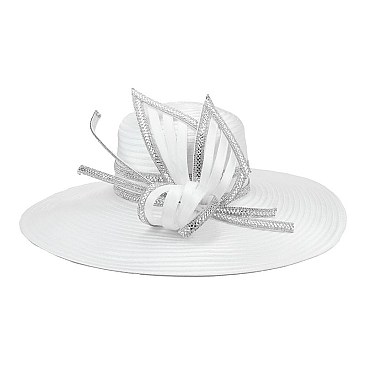 STONED BUTTERFLY SATIN  BRAID CHURCH HAT