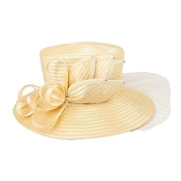 MESH VEIL LOOPED PETAL BRAID HAT MESH VEIL