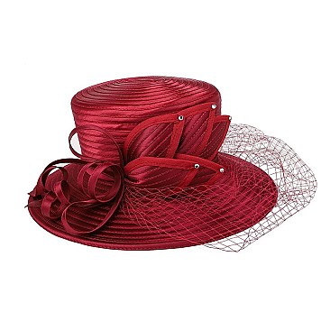 MESH VEIL LOOPED PETAL BRAID HAT MESH VEIL