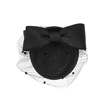 Pillbox Hat With BOW DETAIL & MESH