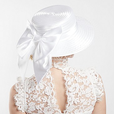 VEIL WITH LARGE BOW BRAID HAT