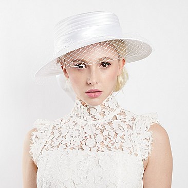 VEIL WITH LARGE BOW BRAID HAT