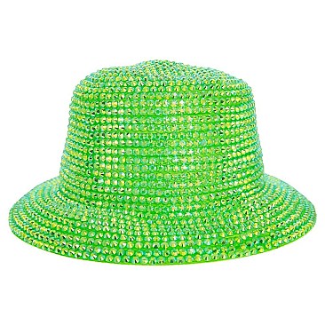 CHROME RHINESTONE STUDDED BUCKET HAT