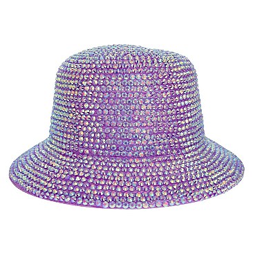 CHROME RHINESTONE STUDDED BUCKET HAT