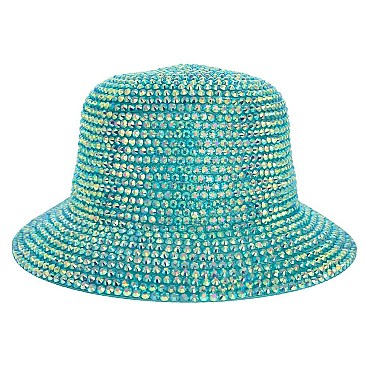 CHROME RHINESTONE STUDDED BUCKET HAT