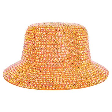 CHROME RHINESTONE STUDDED BUCKET HAT