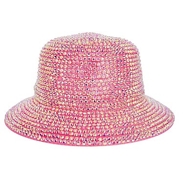 CHROME RHINESTONE STUDDED BUCKET HAT