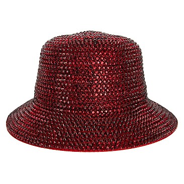 CHROME RHINESTONE STUDDED BUCKET HAT