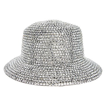 CHROME RHINESTONE STUDDED BUCKET HAT