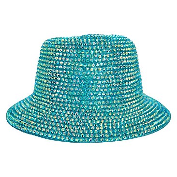 CHROME RHINESTONE STUDDED BUCKET HAT