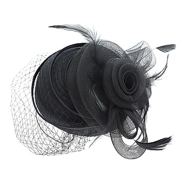 UNIQUE Pillbox SATIN Hat With VEIL