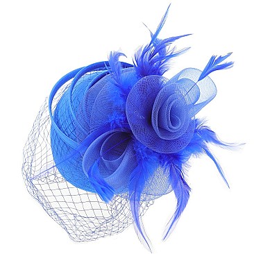 UNIQUE Pillbox SATIN Hat With VEIL