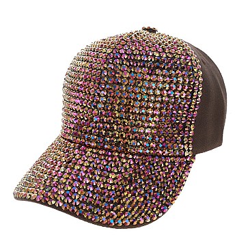 Fashion Rhinestone Cap Two Tone Shine